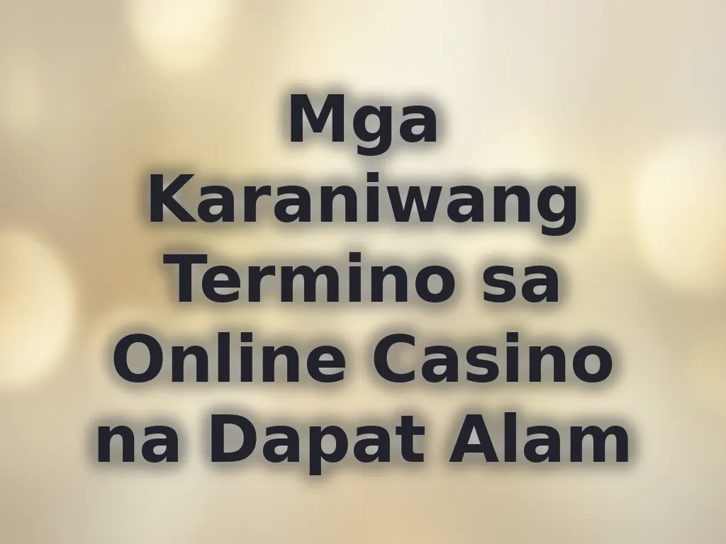 Dictionary ng gambling terms